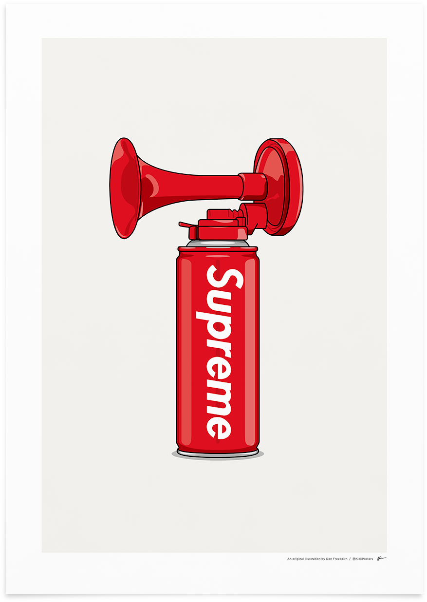 A Red Air Horn On A White Background