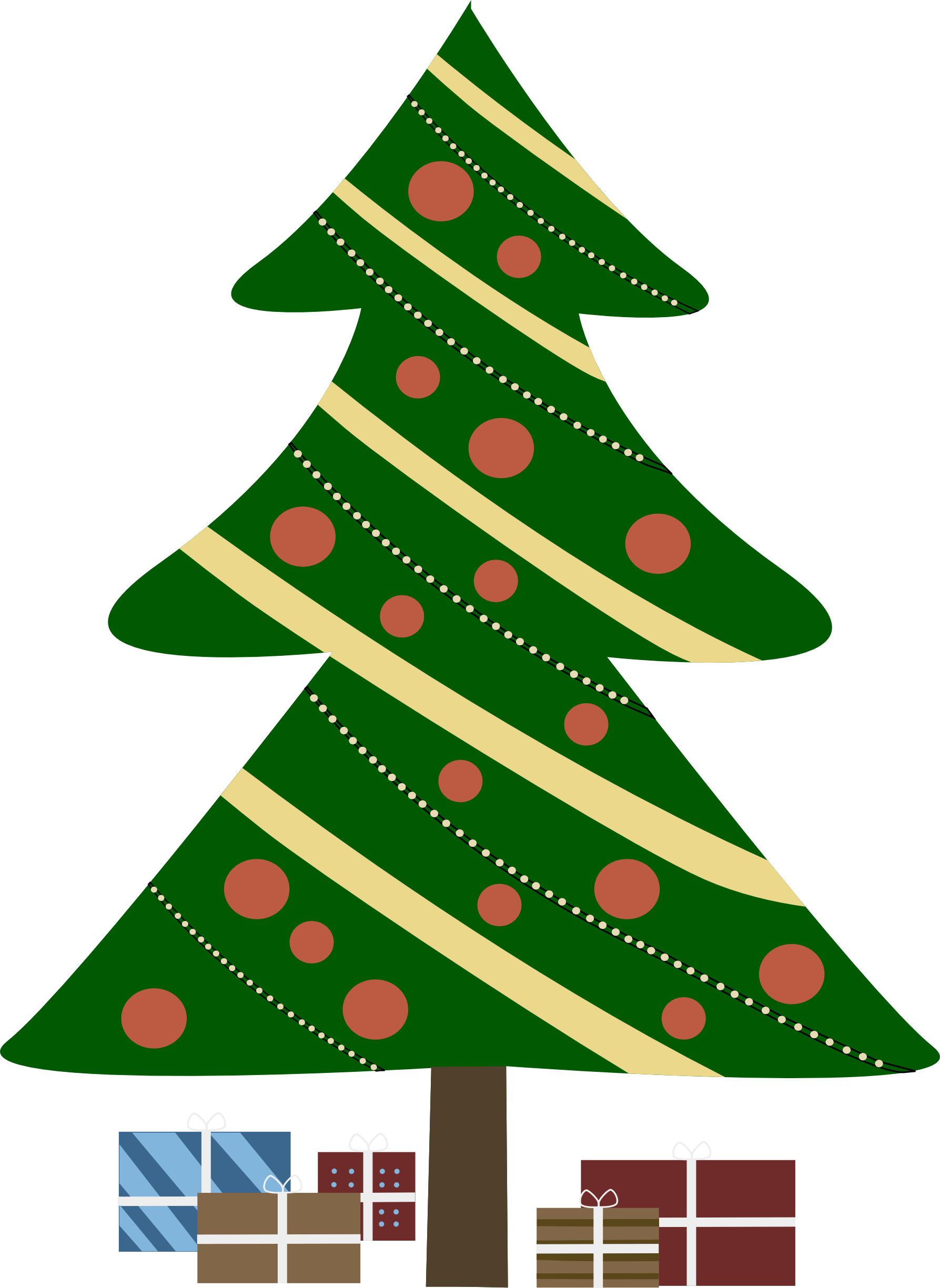 A Green And Yellow Christmas Tree
