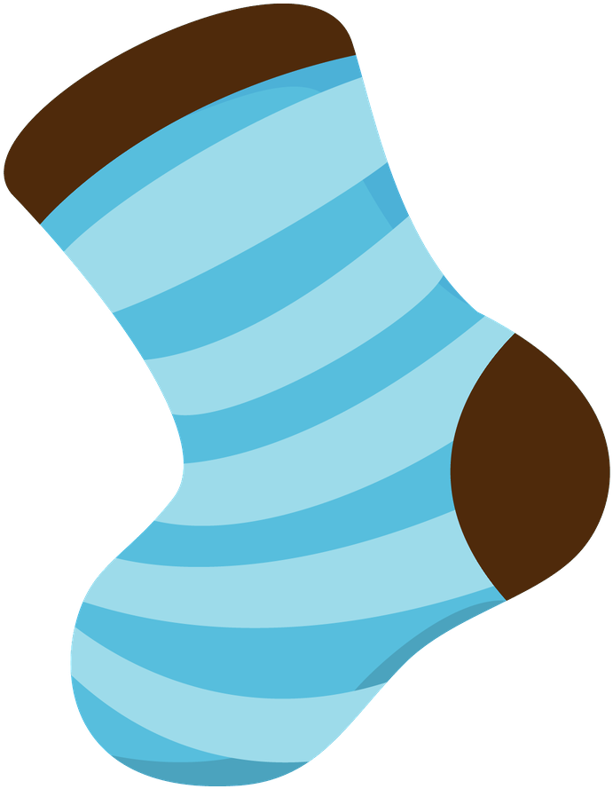 A Blue And Brown Striped Sock