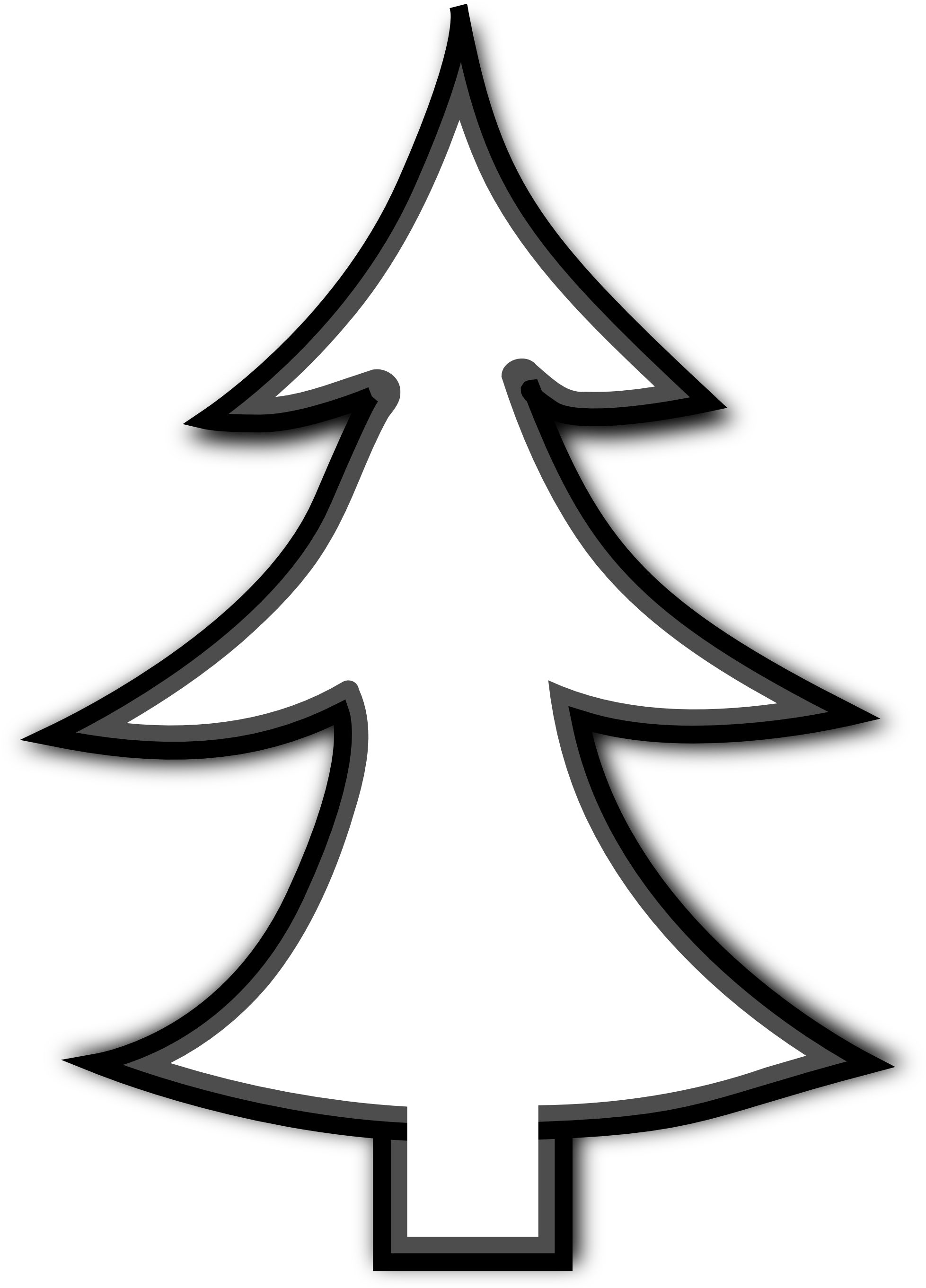 A White Tree With Black Background