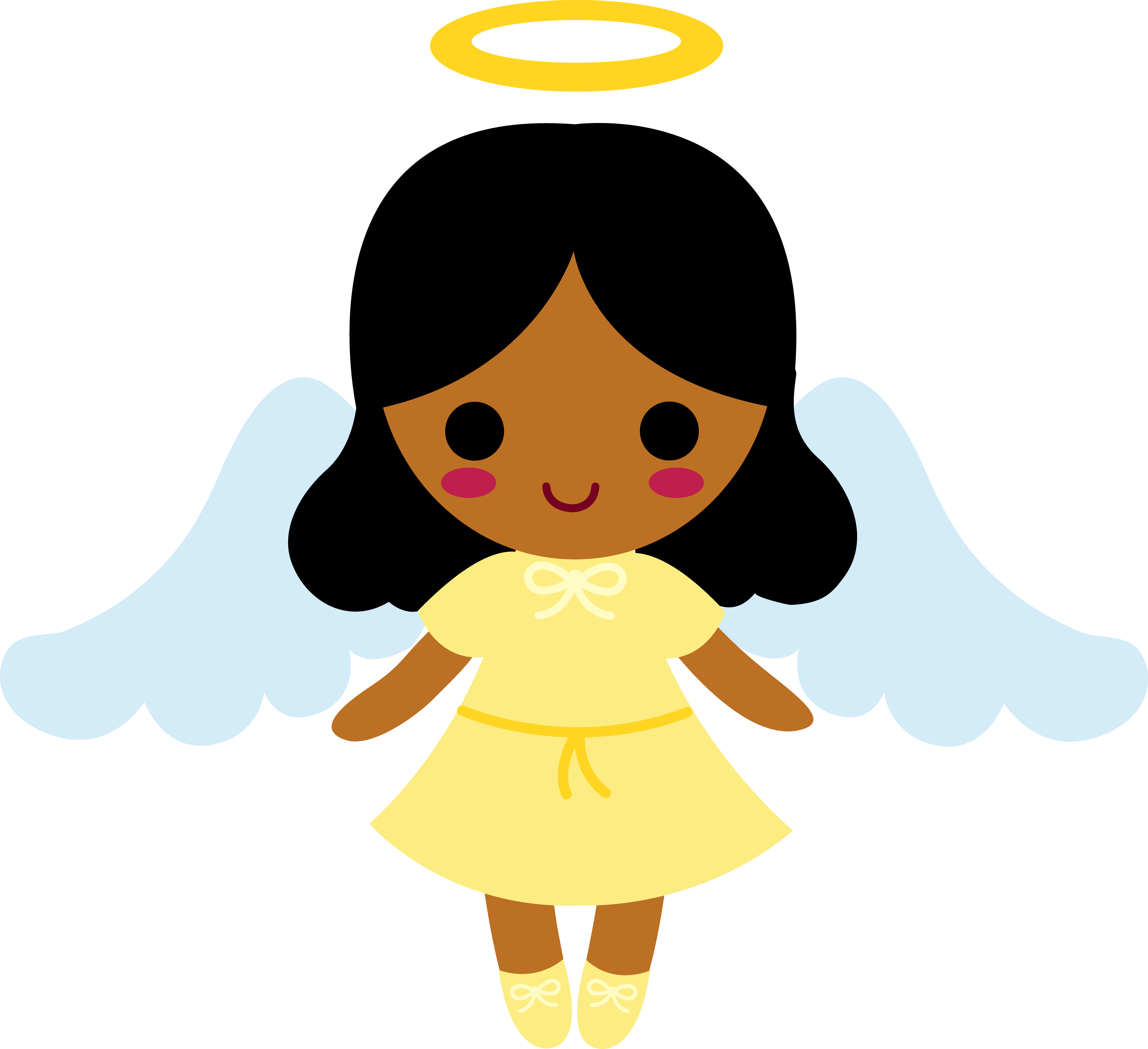 A Cartoon Of A Girl With Wings And Halo