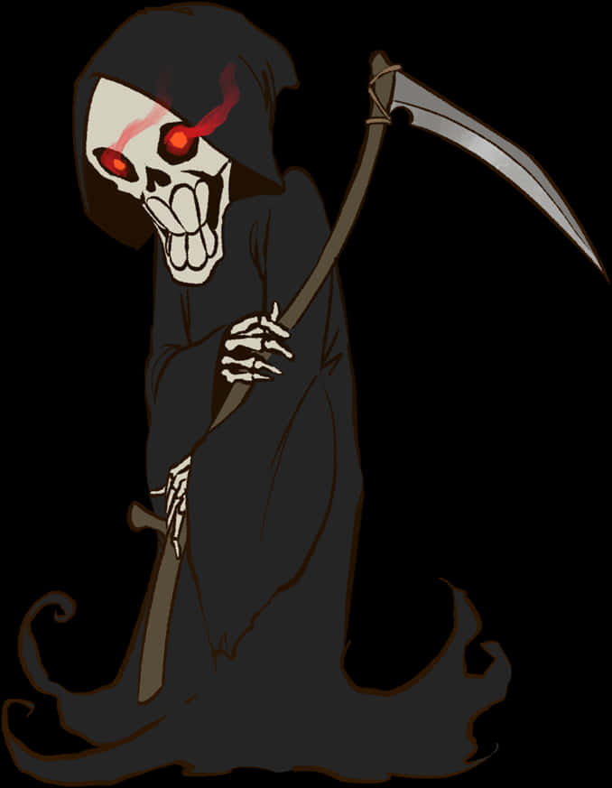 Grim Reaper With Fiery Red Eyes