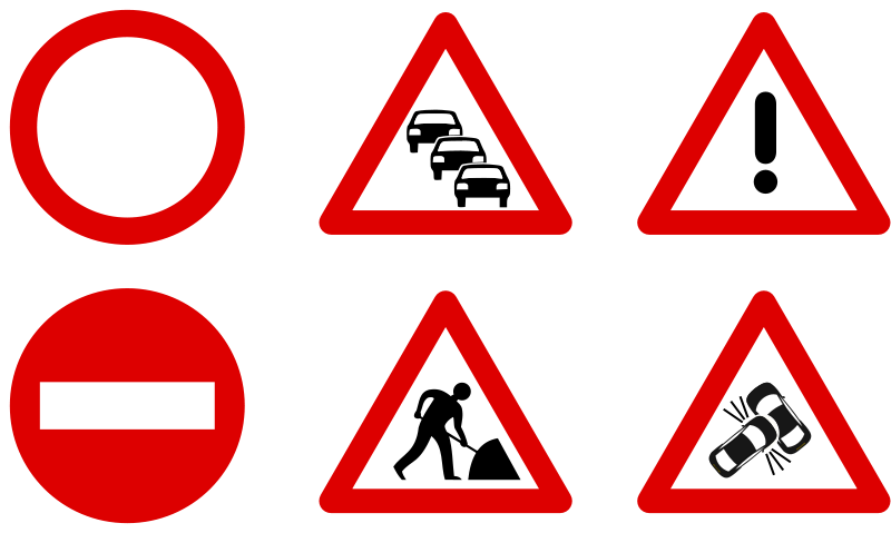 A Group Of Road Signs