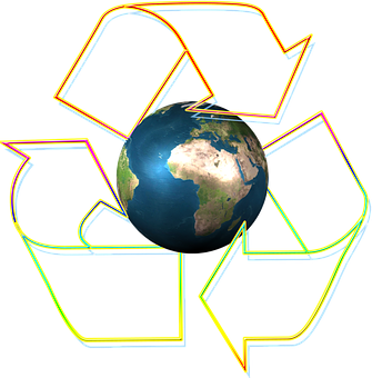 A Planet With Recycle Symbol