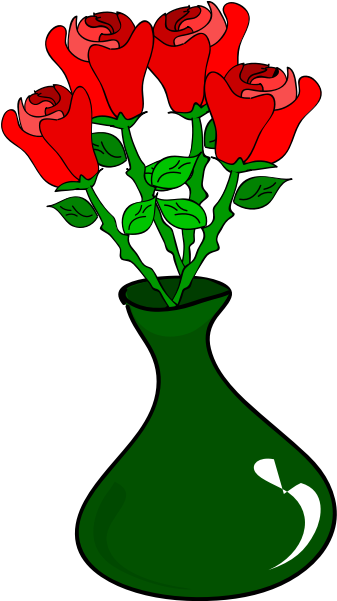 Freehand Roses Svg Clip Arts - Rose In A Vase Clipart, Hd Png Download