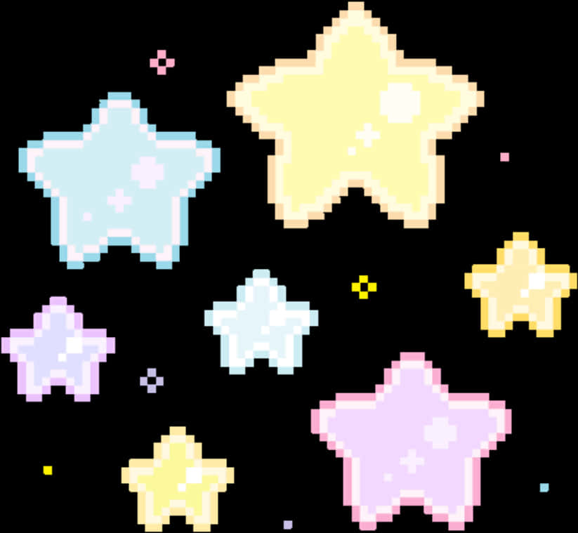 A Group Of Stars In Different Colors