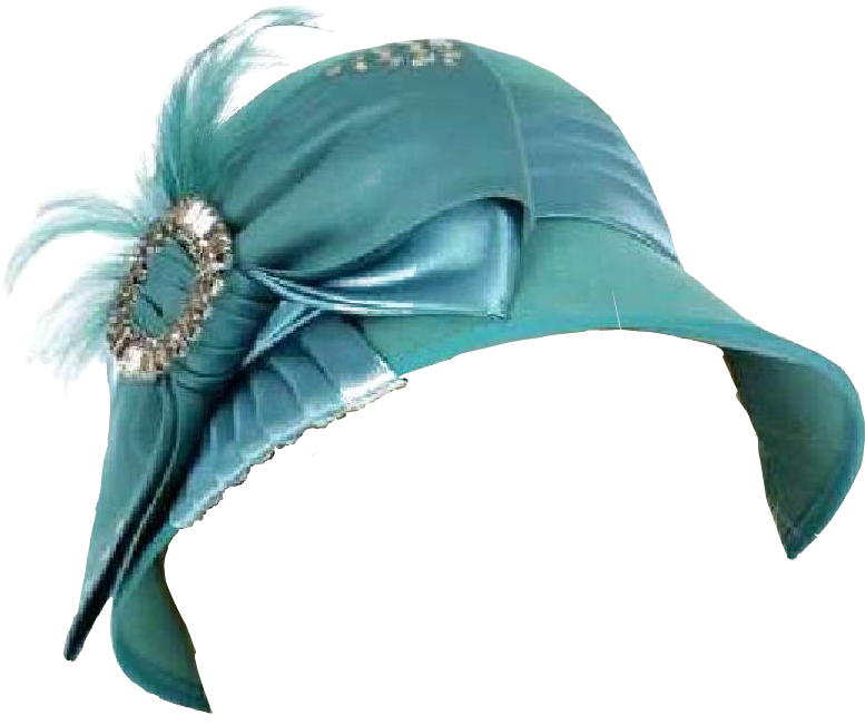 A Hat With Feathers And A Brooch