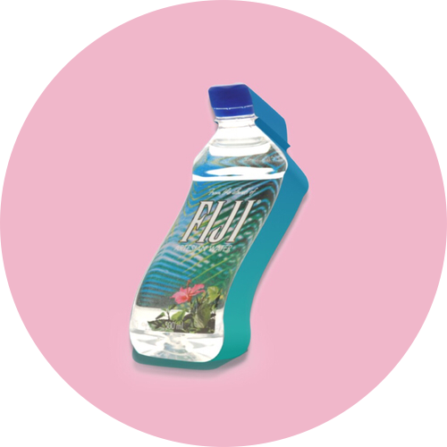 A Bottle Of Water On A Pink Background