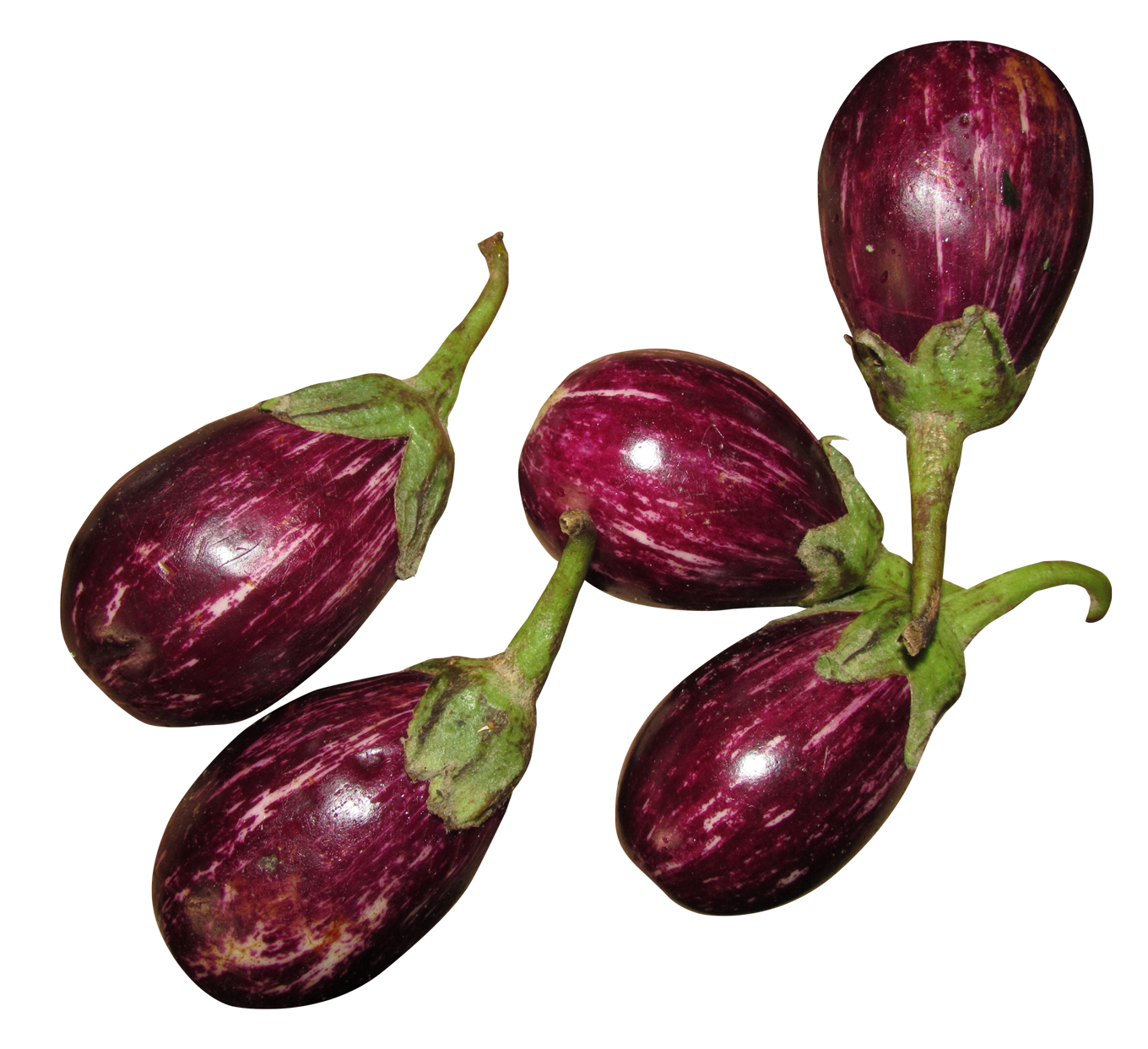A Group Of Eggplants On A Black Background