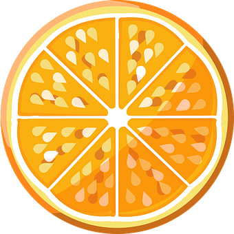 A Slice Of Orange With White Dots