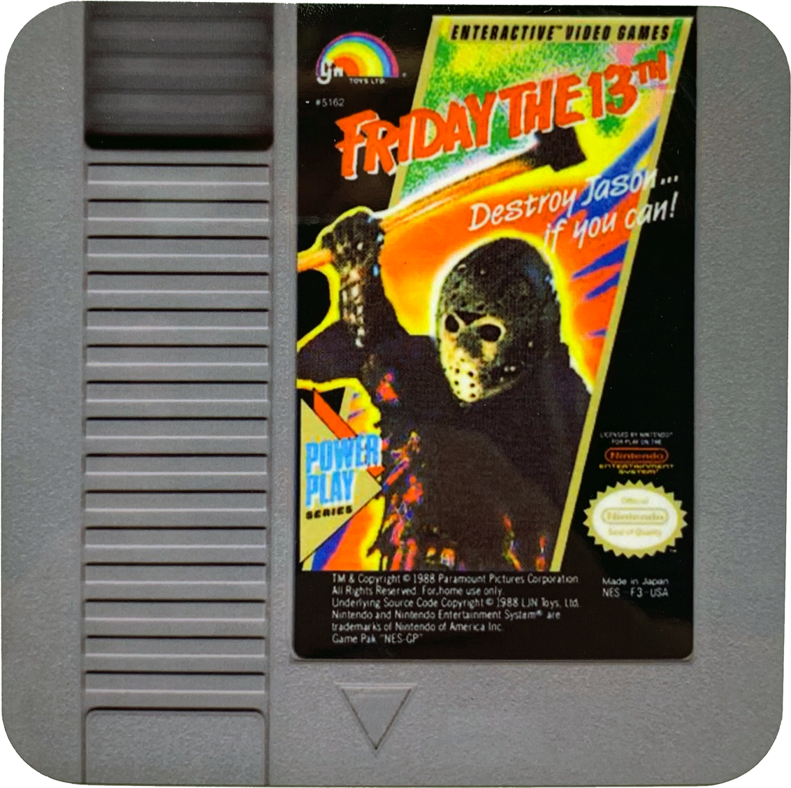 A Grey Video Game Cartridge With A Video Game Cover