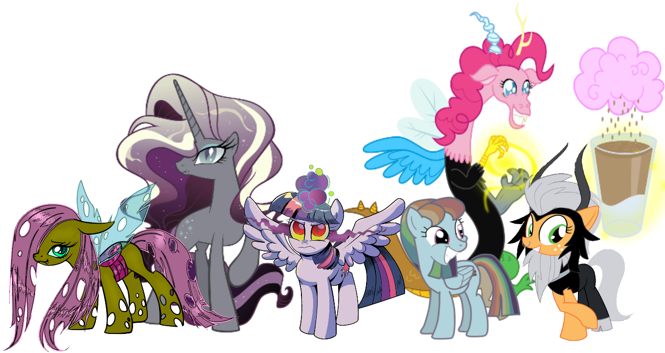 A Group Of Cartoon Pony Characters