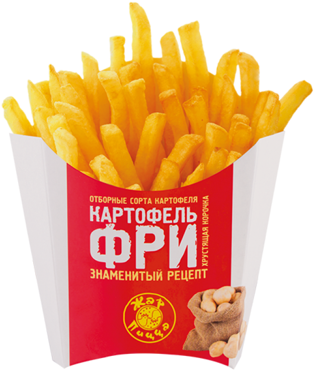 French Fries In A Red And White Container