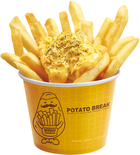 A Cup Of French Fries With Cheese Sauce