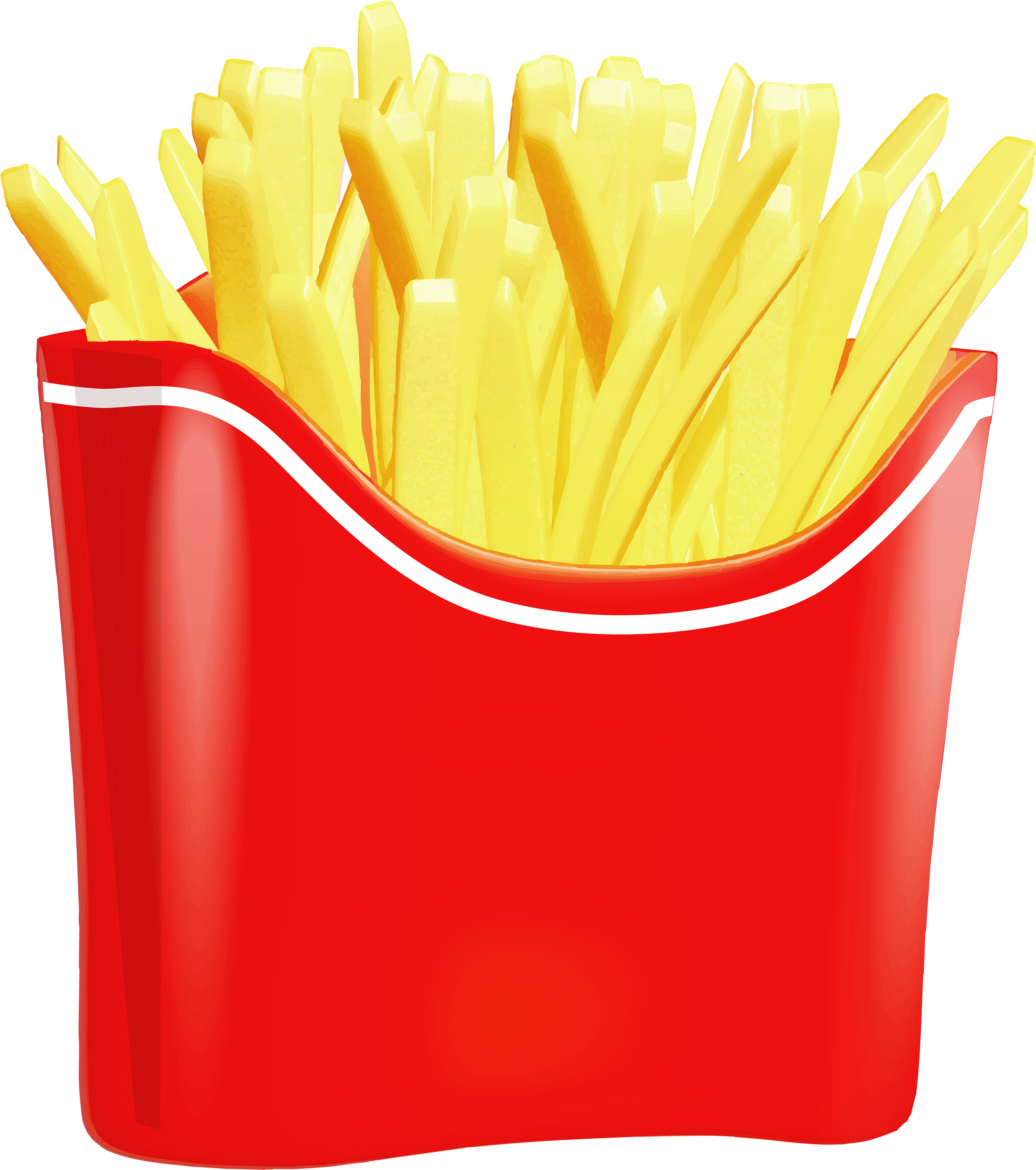 A Red Container With Yellow French Fries