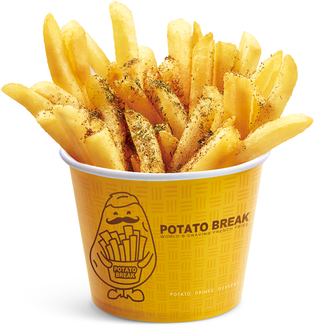 A Yellow Container Of French Fries