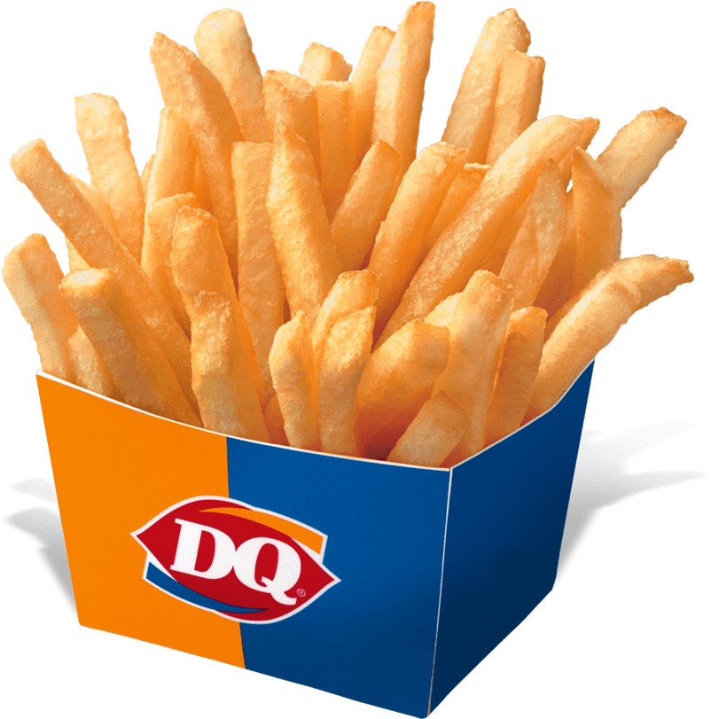 A Blue And Orange Box Of French Fries