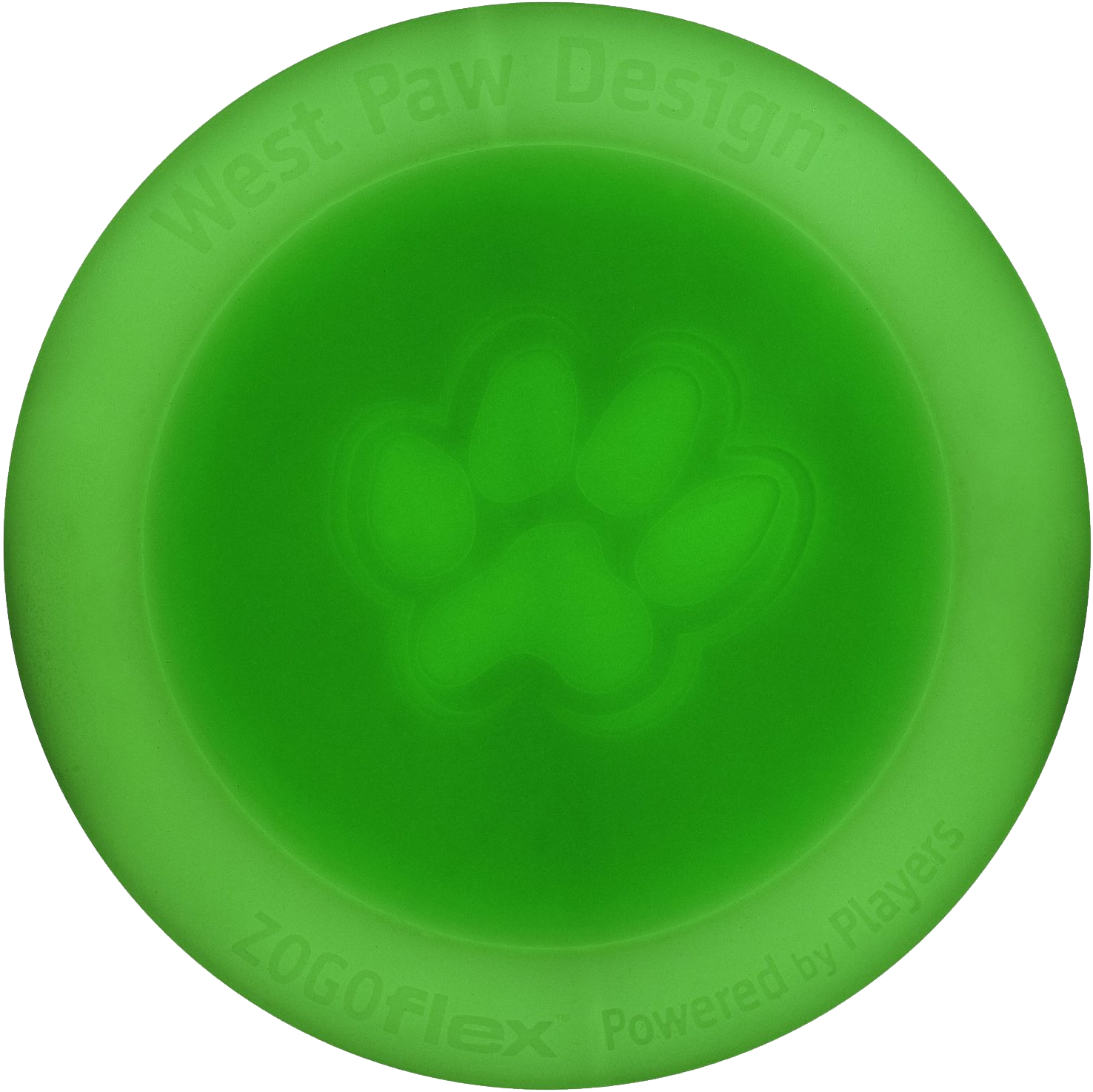 A Green Frisbee With A Paw Print