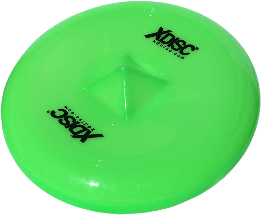 A Green Frisbee With Black Text