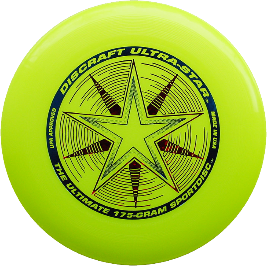 A Yellow Frisbee With A Star On It
