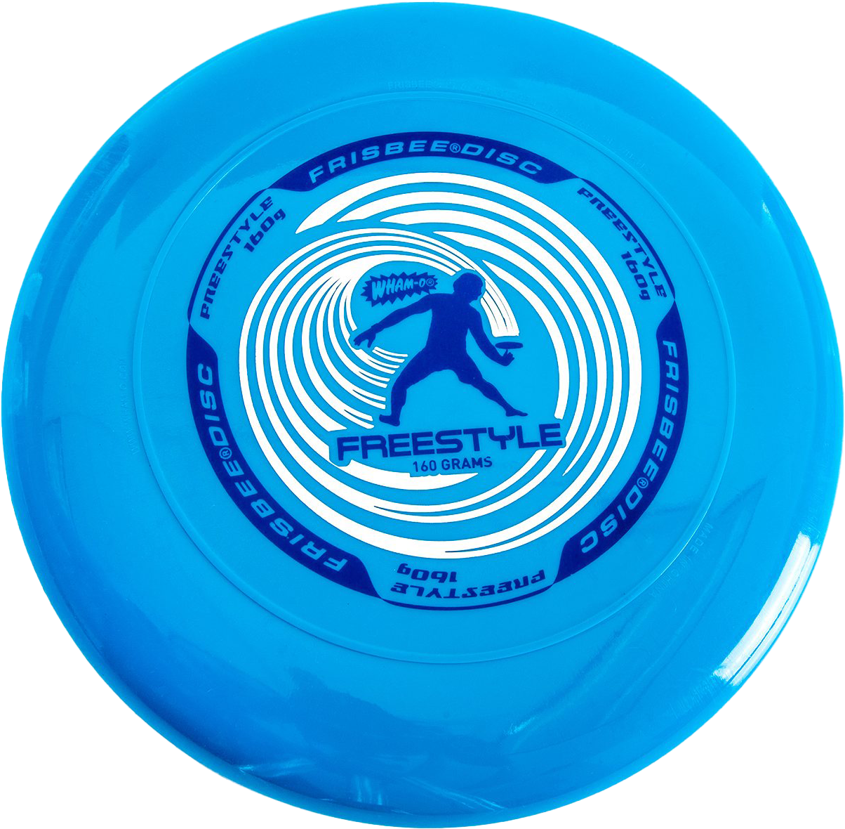 A Blue Frisbee With A Person On It