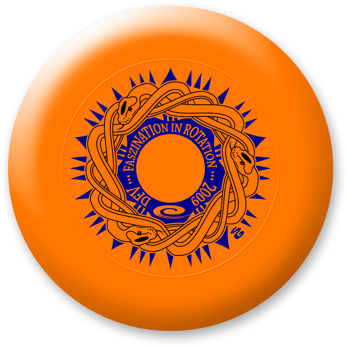 An Orange Frisbee With A Blue Circle And A Blue Circle With A Blue Circle With A Blue Circle With A Blue Circle With A Blue Circle With A Blue Circle With A Blue Circle With