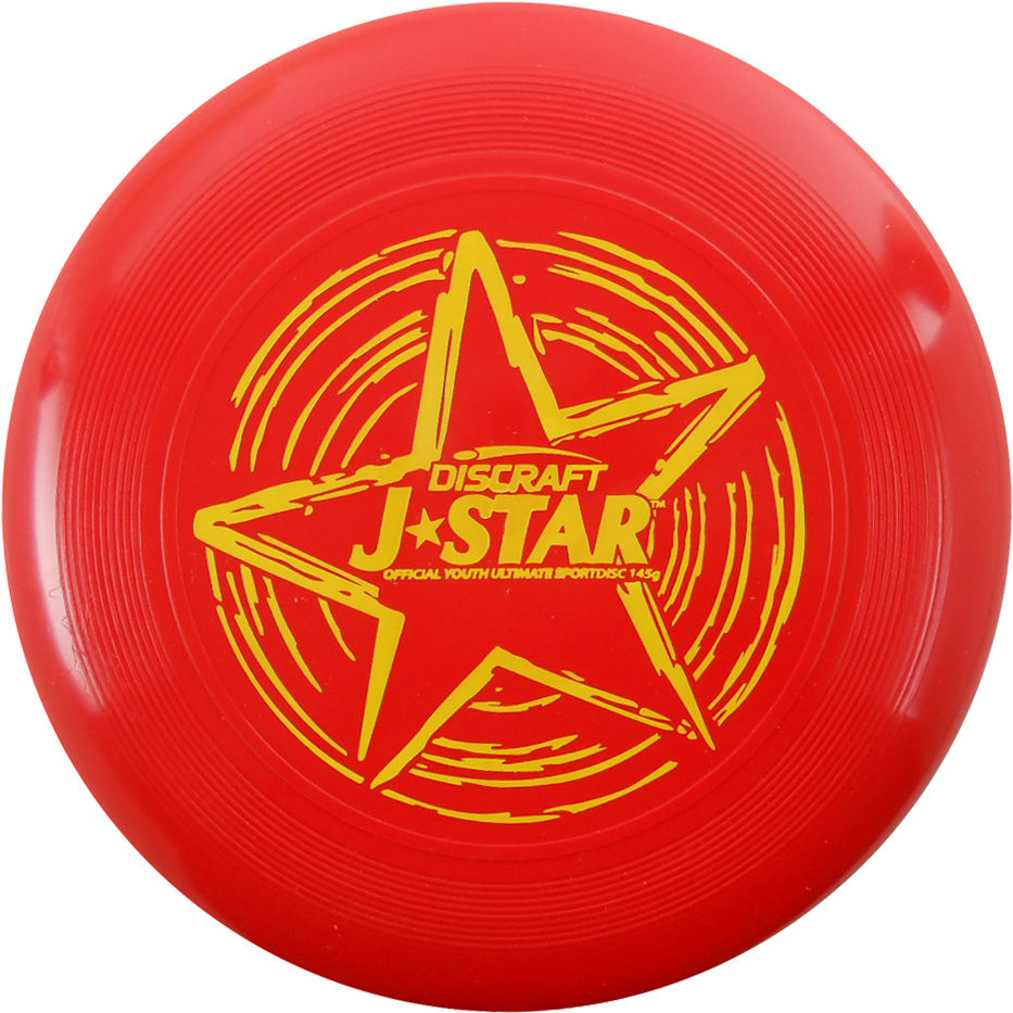 A Red Frisbee With A Yellow Star