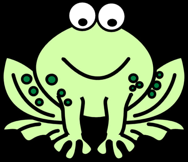 A Cartoon Frog With Black Background