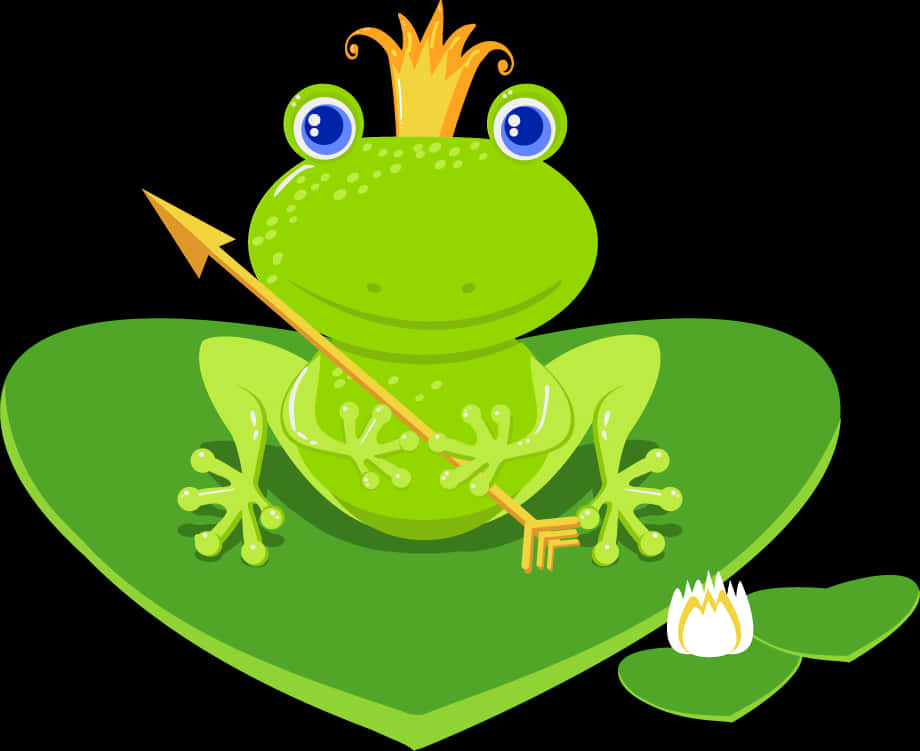 A Frog With A Crown Holding A Arrow