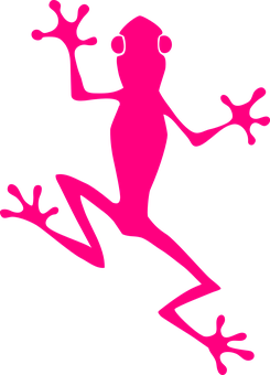 A Pink Frog On A Black Background