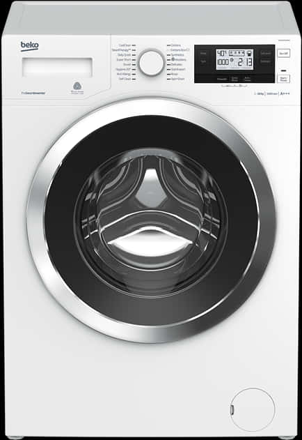 A White Washing Machine With A Round Door
