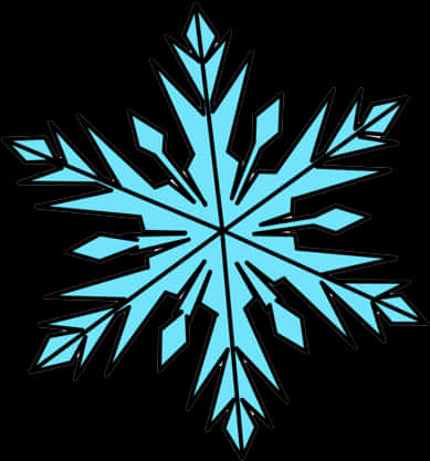 A Blue Snowflake With Black Background