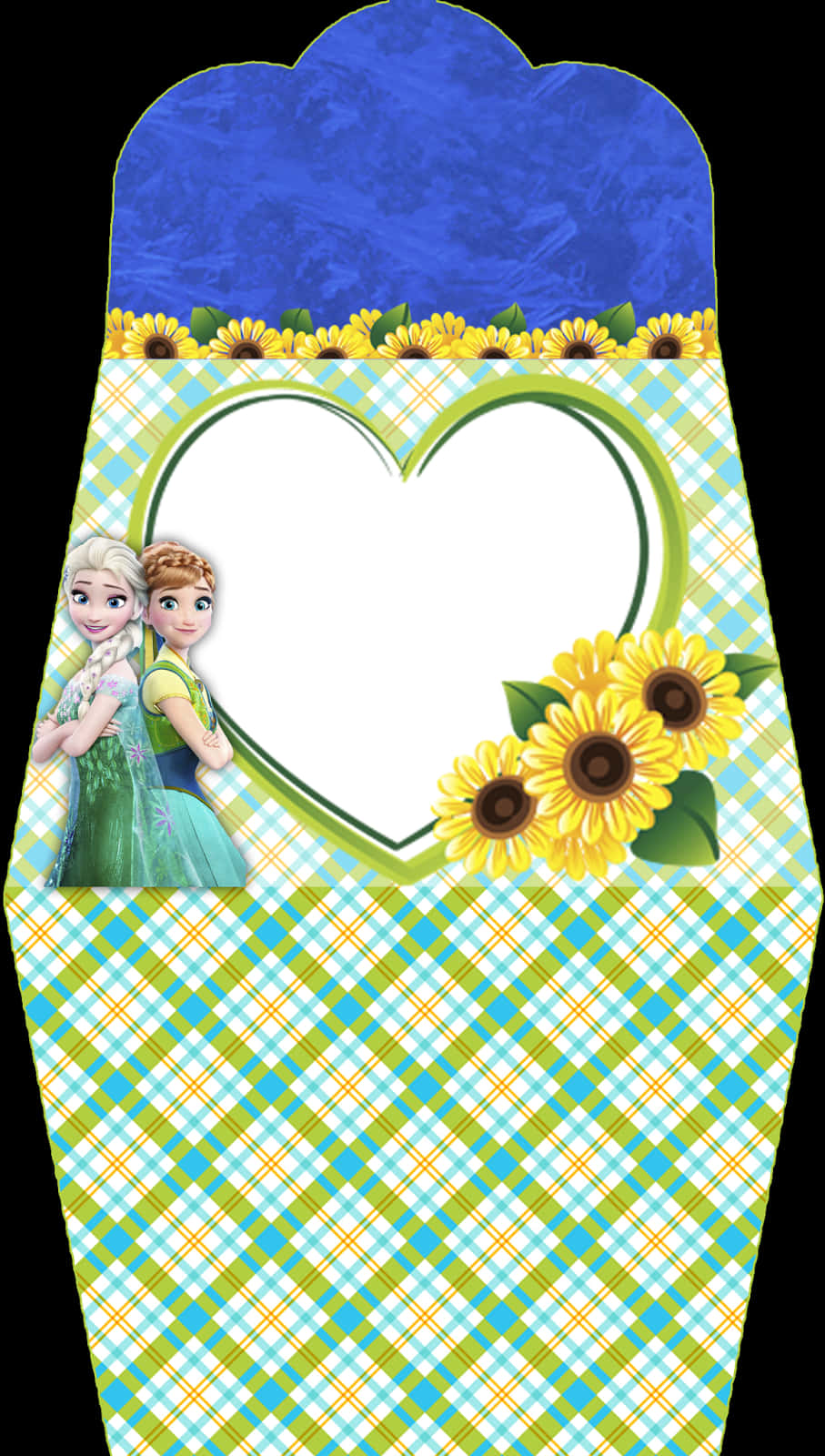 A Cartoon Of Two Women And A Heart With Sunflowers
