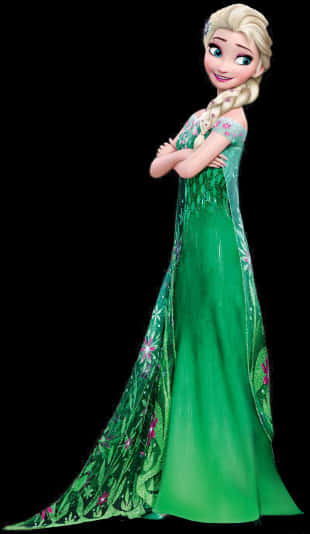 Frozen Elsa Green Dress