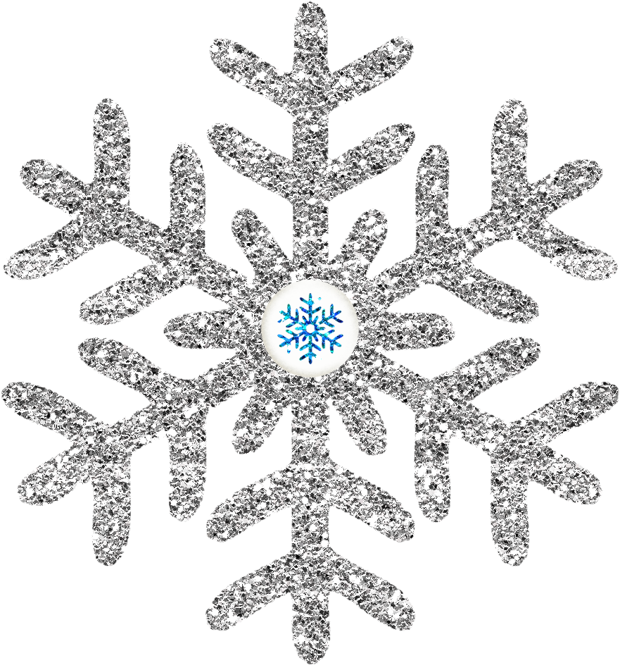 A Snowflake With A Blue And White Center