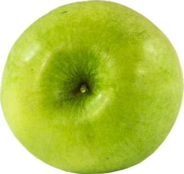 A Green Apple On A Black Background
