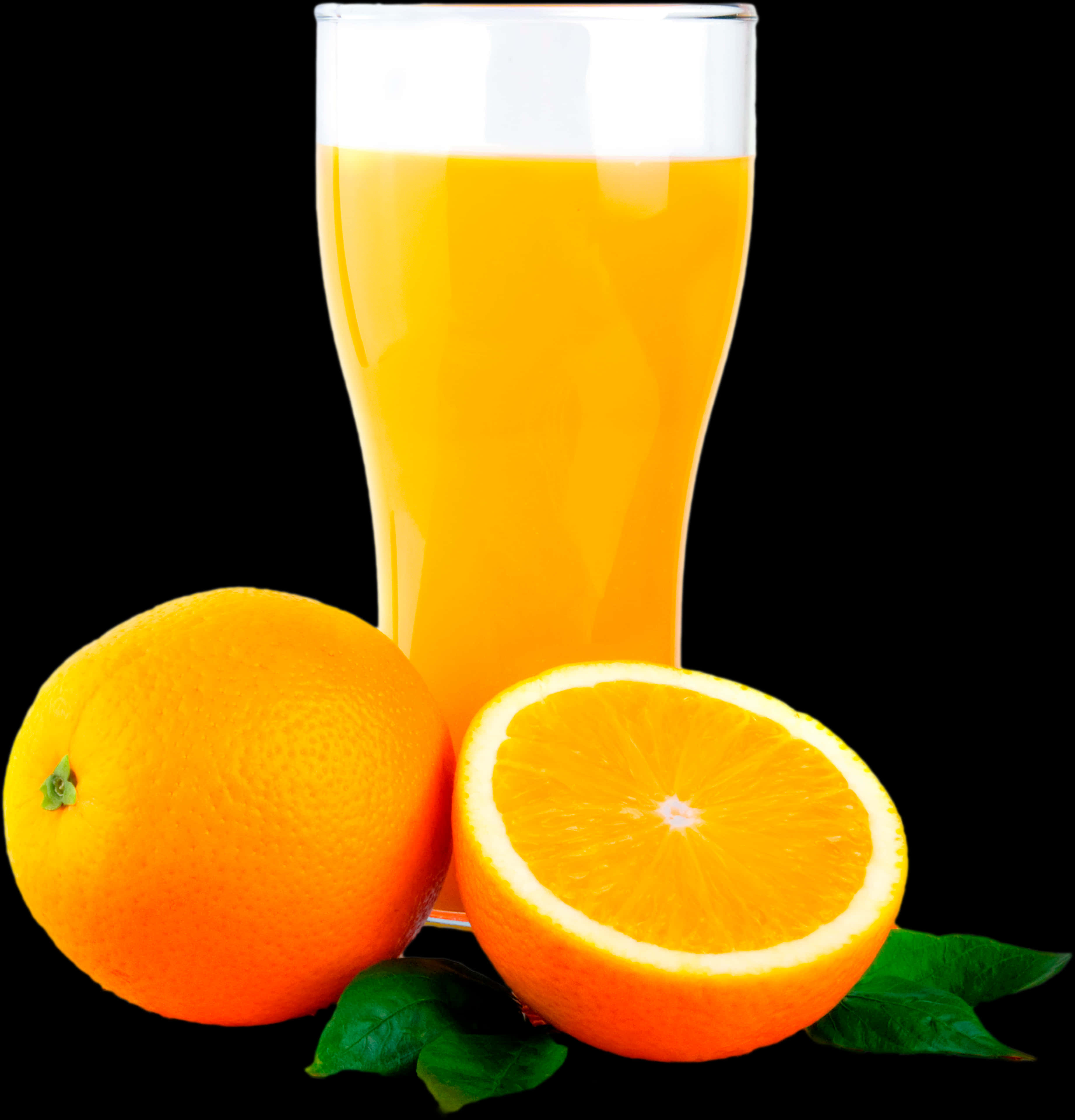 A Glass Of Orange Juice Next To An Orange