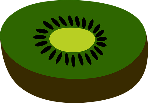 A Kiwi Slice With A Green Center