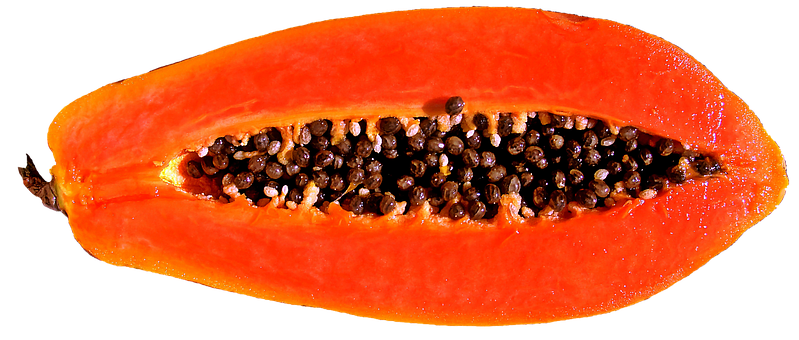 A Close Up Of A Papaya