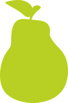 A Green Pear With A Stem