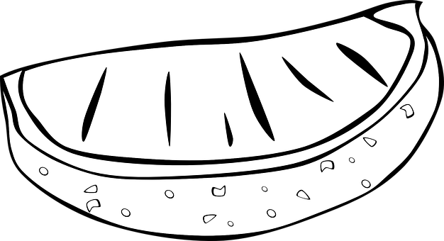 A Black And White Drawing Of A Slice Of Food