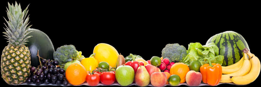 A Group Of Fruits And Vegetables