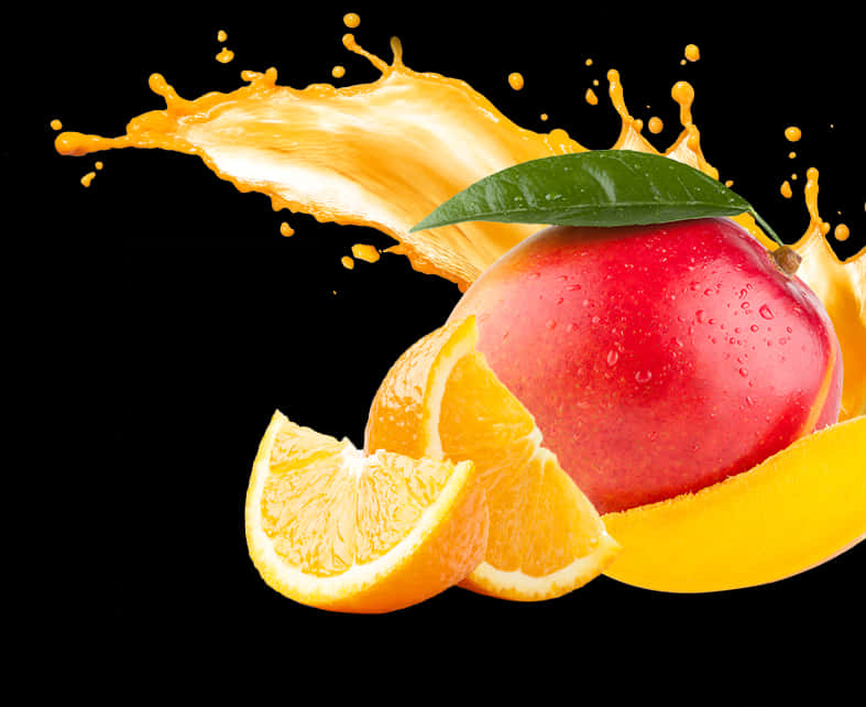 A Fruit With Orange Juice Splashing