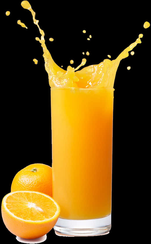A Glass Of Orange Juice Splashing