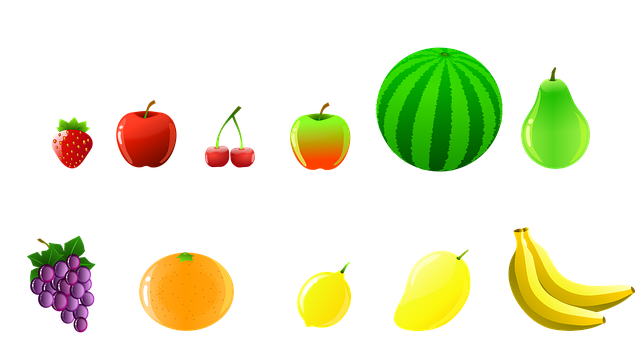 A Group Of Fruit On A Black Background