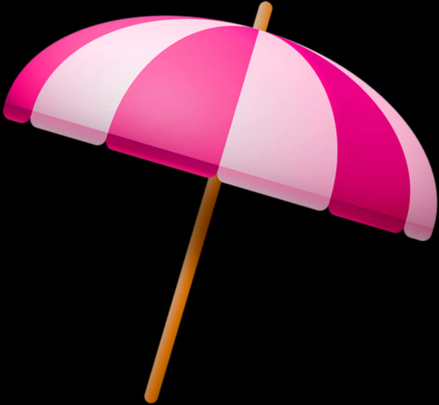 A Pink And White Striped Umbrella