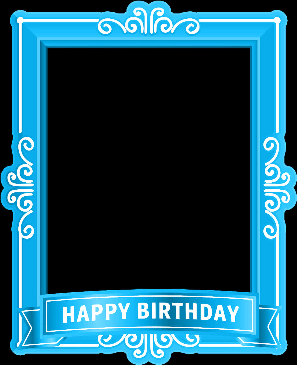 A Blue Frame With White Text