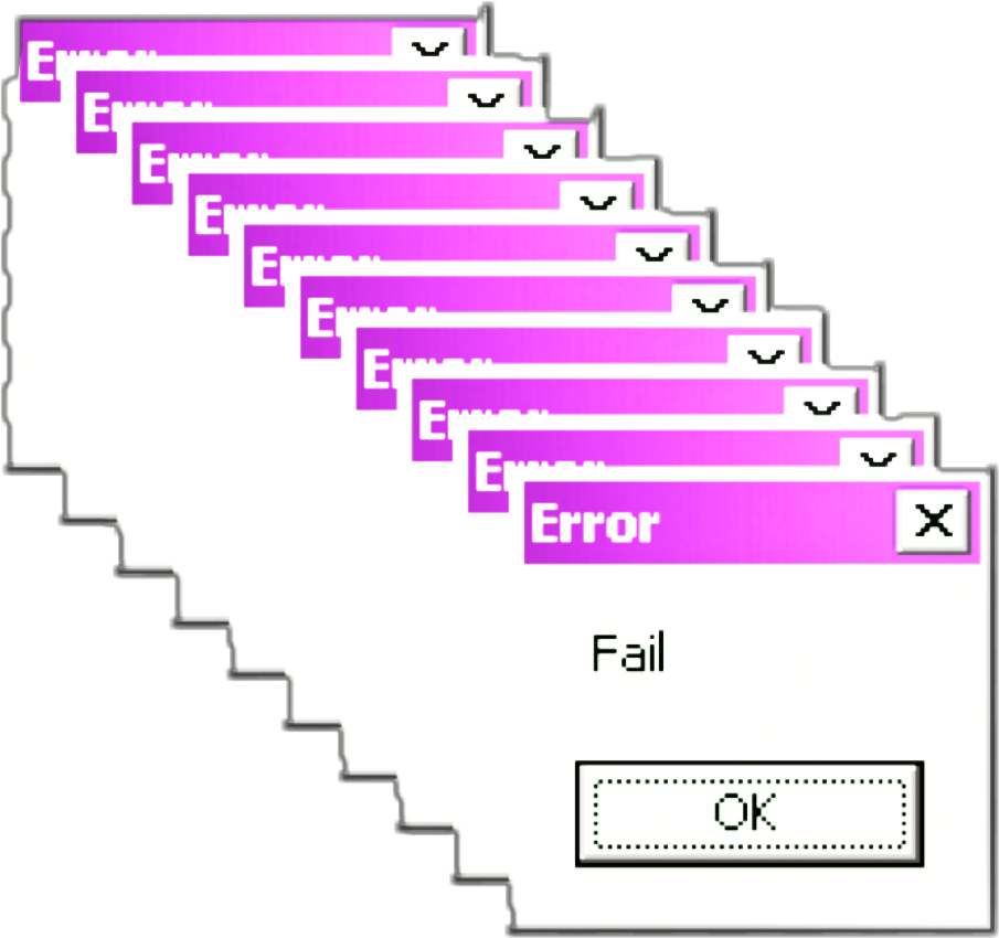 #ftestickers #windows #microsoft #messages #error - Pink Windows Error Message, Hd Png Download