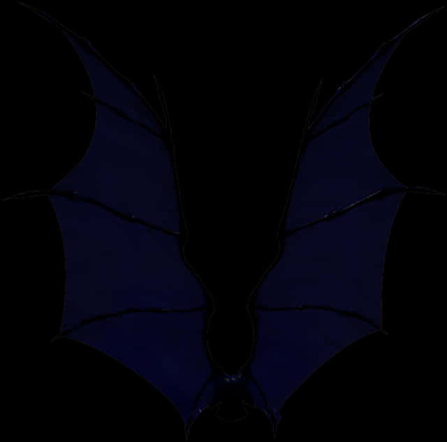 A Blue Bat Wings On A Black Background