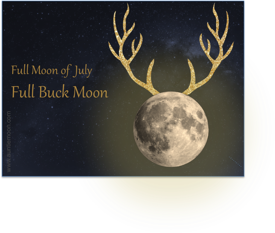 A Moon With Antlers And Text